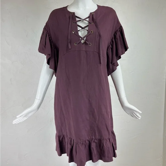 ulla johnson purple ruffle dress Ulla Johnson Aberdeen Ruffled Crinkled Silk-georgette Mini Dress In Lilac